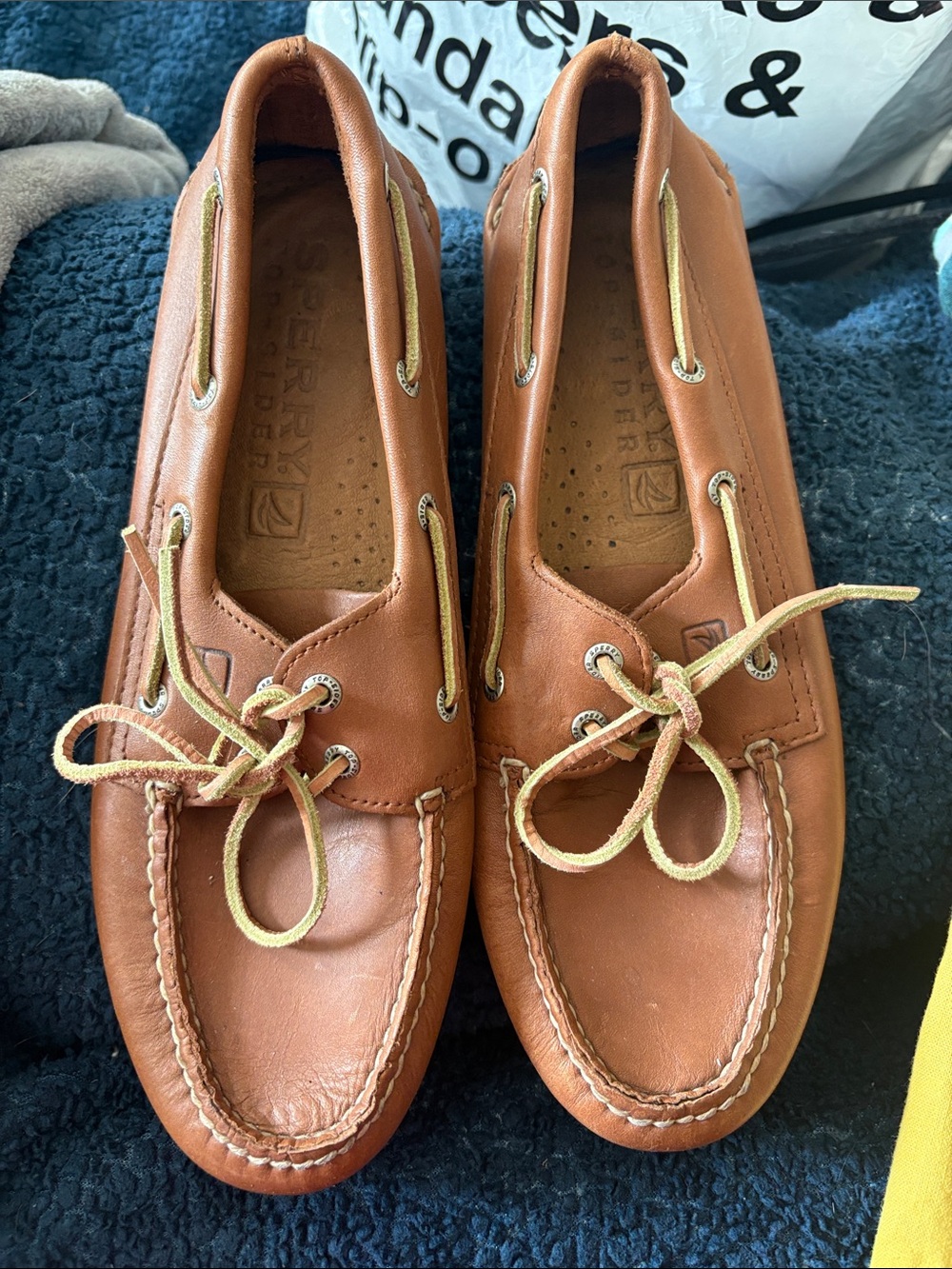 Sperry Men’s Brown Leather Moc Toe Boat Shoes